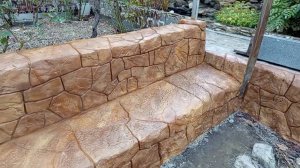 оформление бордюра  цоколя клумбы декоративная штукатурка из арт бетона мастерская Бубнова.