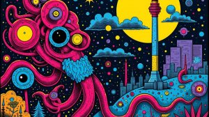 Киберпространство, абстрактные фигуры, абстракция