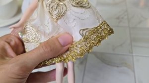 Ёлочное украшение АНГЕЛ ФЛОРИЭНА, полистоун, текстиль, 18 см, AS25007-2