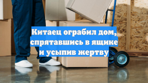 Китаец ограбил дом, спрятавшись в ящике и усыпив жертву