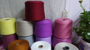 Много много пряжи ///  Моя первая бобинная пряжа ///  Моя   шаль крючком готова ///