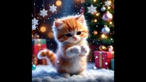 Милые котята Новогоднее видео