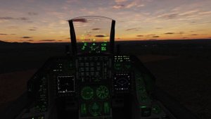 F-16C Viper. Тренировка. Ночная посадка на короткую ВПП.