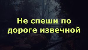 Не спеши по дороге извечной