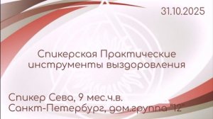 Спикерская Практические инструменты выздоровления, Сева 9 мес.ч.в.