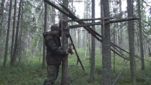 Охота на куницу капканами Удачная проверка. Куница в дедовскую кулемку.