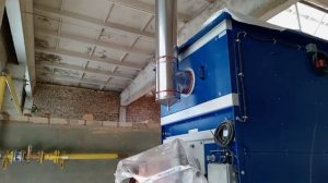 ВТР НВ 300 .Газовоздушный нагреватель .Дымоход через наплавляемую кровлю.Томир.Челябинск.