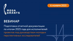 Вебинар. Отчетная документация за 2025 для проектов под рук. молодых перспективных исследователей