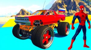 Мультфильмы про машинки. Большие автобусы и монстр траки. Мультфильмы про супергероев для детей.