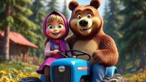 Маша И Медведь Или Синий Трактор! Кто Быстрее И Круче! Мини Игра