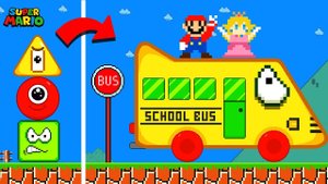 🟩🔴🔶Фигурки спешат на помощь! Школьный автобус везёт Марио!