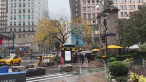 Прогулка под дождем по Нью-Йорку