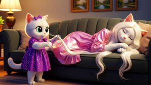 Озорной котенок подстриг маму 😭✂️✂️, а потом отрастил новые 💇🏻♀️😭#кошки #короткоевидео #милый