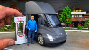 Модель грузовика TESLA SEMI с заправочной станцией модель 1/24. Про машинки