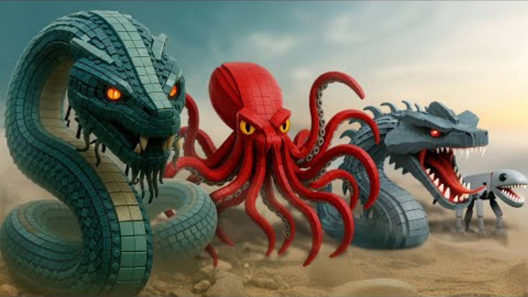 Окончательный турнир по легендарных змеиных монстров Древнего мира - Lego Prehistoric Myth Creatures