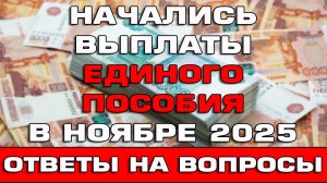 Начались выплаты Единого пособия в ноябре 2025 Ответы на вопросы