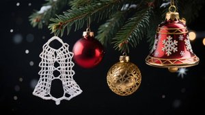 Колокольчик крючком - новогоднее украшение (брюггское кружево) - мастер класс