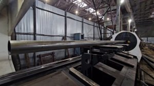 Резка на лазерном труборезе эс. трубы 76мм. обратной резкой.