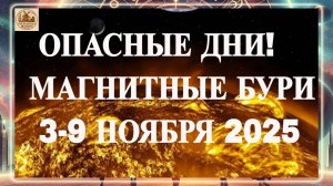 ВНИМАНИЕ! КРИТИЧЕСКИ ОПАСНЫЕ ДНИ! МАГНИТНЫЕ БУРИ 3-9 НОЯБРЯ 2025 ГОДА. ГЕОМАГНИТНАЯ НЕДЕЛЯ!