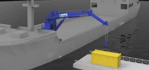 Судовой гидравлический кран-манипулятор 20т/15м | Marine hydraulic folding-boom crane 20t/15m