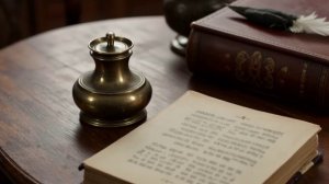 Футаж. Старинная книга. Перо. Чернильница.