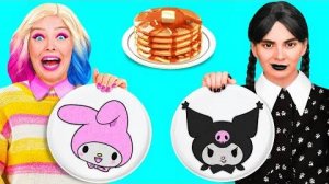 Творческий Челлендж с Блинчиками с Уэнсдей Аддамс _ Смешные Моменты от TeamTeen Challenge