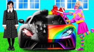 Радужная машина vs Черная машина Челлендж | Сумасшедший Челлендж от TeamTeen Challenge