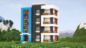 Многоэтажка в майнкрафте.