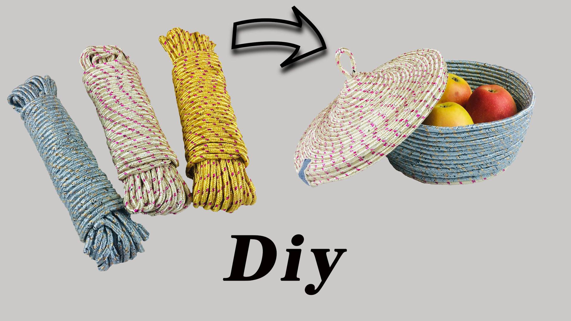 Показываю, как можно сделать такую красоту из хозяйственной верёвки.