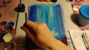 Водопад красками. Первый разворот в моем новом личном дневничке