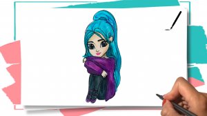 Как нарисовать Девочку с голубыми волосами / Рисуем девушку