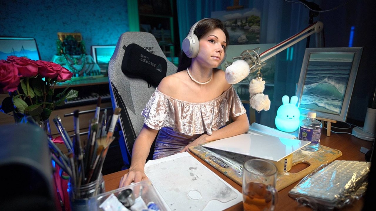 КАРТИНА МАСЛОМ НА СТРИМЕ #ламповыйстрим #девушкастримит #живопись #картина #рисование