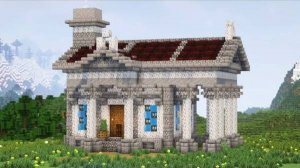 Греческий дом в майнкрафте.