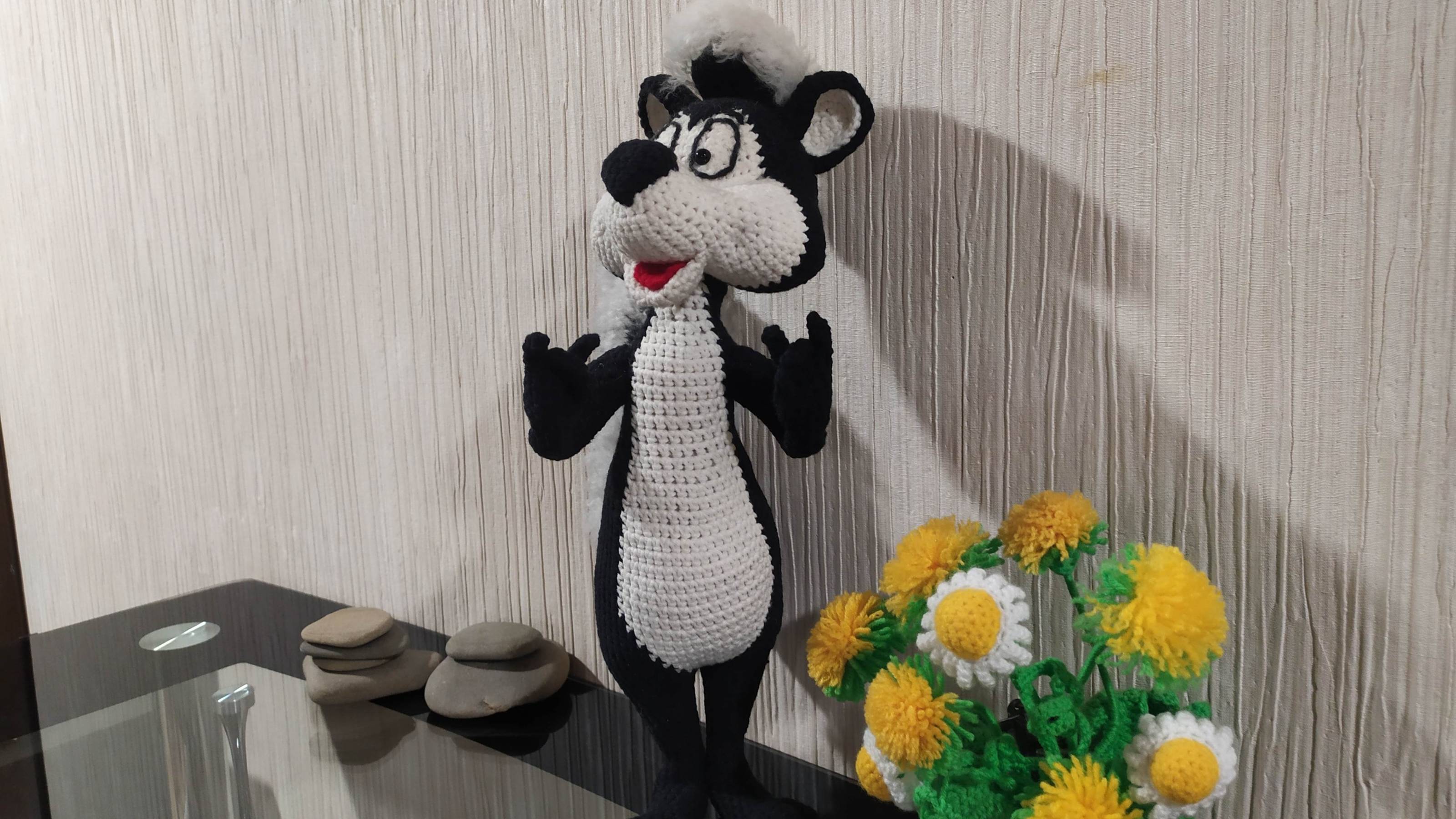 Скунс Пепе ле Пью, ч.2. Skunk Pepe le Pew, р.2. Amigurumi. Crochet.  Вязать игрушки, амигуруми.