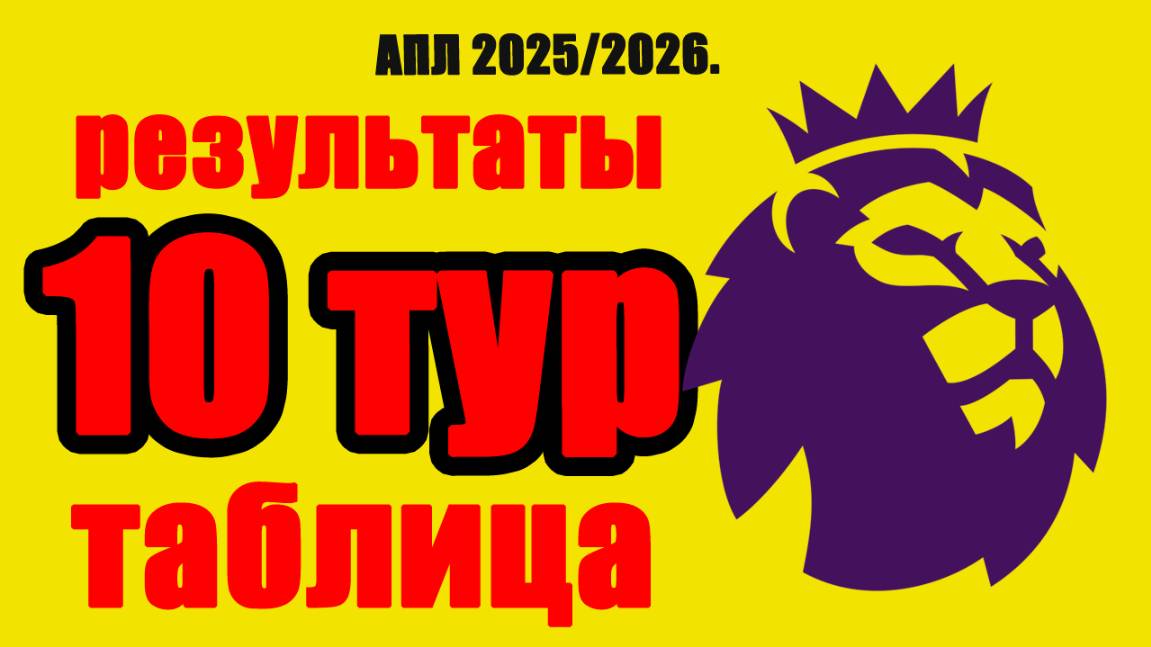 10 тур Чемпионата Англии по футболу. Результаты, расписание, таблица АПЛ.