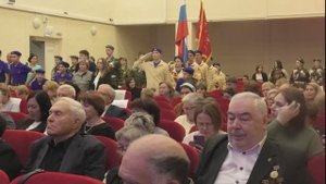 Эстафета копии Знамени Победы награждение