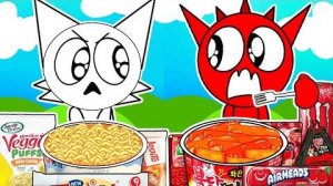 Редди против Венды в мини-маркете "Мукбанг" _ Анимация Спрунки в суперсемейке