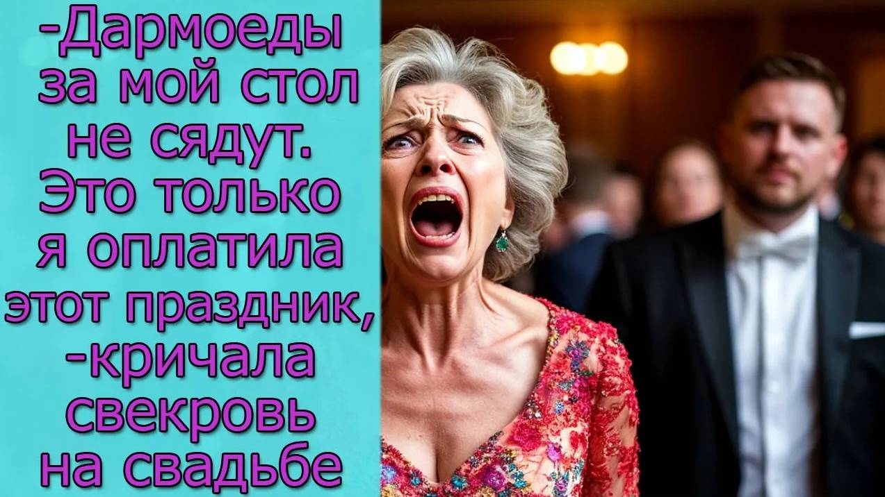 - Дармоеды за мой стол не сядут. Это только я оплатила этот праздник,- кричала свекровь на свадьбе смотреть онлайн