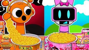 Пинки Бот против Орена в мини-маркете "Мукбанг" _ Анимация Спрунки в суперсемейке