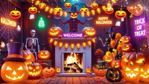 Halloween By The Haunted Fireplace Spooky Relaxing Halloween Music Scary Halloween Sounds