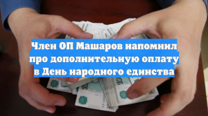 Член ОП Машаров напомнил про дополнительную оплату в День народного единства