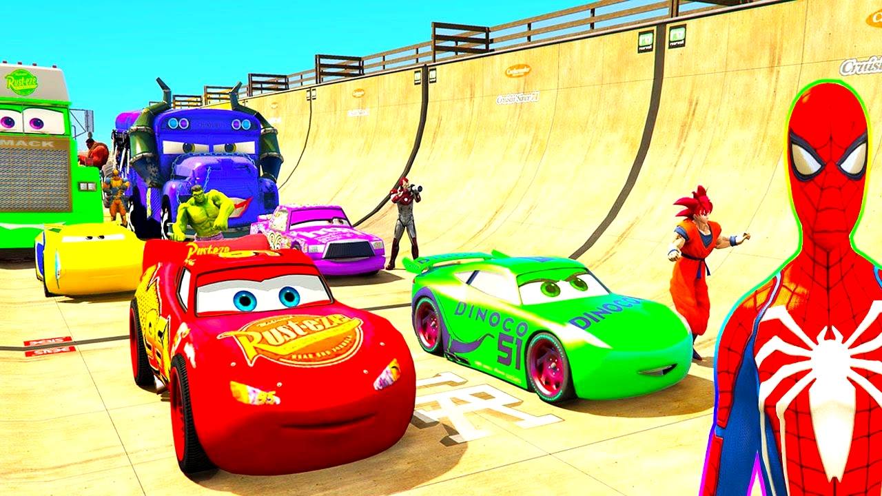 ЧЕЛОВЕК-ПАУК ТАЧКИ-МОНСТРЫ МЕГА Рампа СУПЕР ГОНКИ на Грузовиках СУПЕРГЕРОЙ ДИСНЕЙ МАК