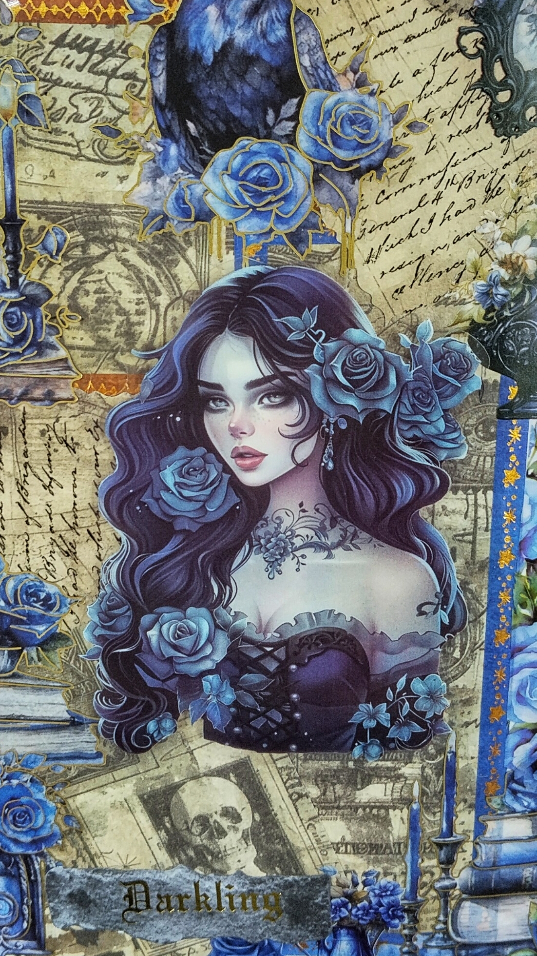 «Готические розы»💀🩵🥀 #скрапубкинг #асмр #готика #розы #череп