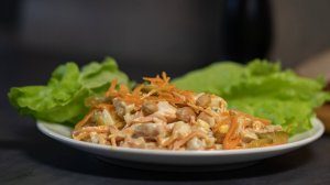 Салат курица с фасолью