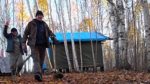 Стройка избы 10 выезд 🏕🍂🚤🛠 Я и Алексей😎😊 12.10.2025 г.