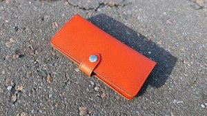 Лонгер женский кожаный оранжевый ручная работа