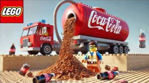 Бензовоз LEGO Взорвался после того, Как Кока-Кола попала в Песок Mentos!