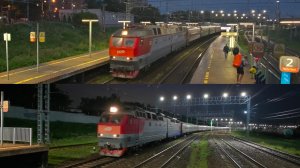 парочка пассажирских на ЧС7 в Красном Строителе