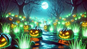 A Haunted Forest of Glowing Pumpkins with Spooky Halloween Music Beat Halloween Instrumental Music