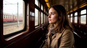 Девушка, вагон, электричка